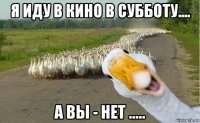 я иду в кино в субботу.... а вы - нет .....