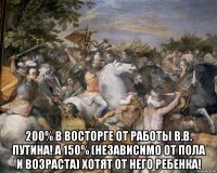  200% в восторге от работы В.В. Путина! А 150% (независимо от пола и возраста) хотят от него ребенка!