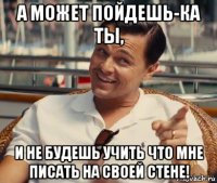 а может пойдешь-ка ты, и не будешь учить что мне писать на своей стене!