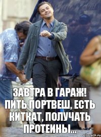 завтра в гараж! пить портвеш, есть киткат, получать протеины...