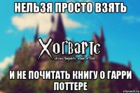 нельзя просто взять и не почитать книгу о гарри поттере