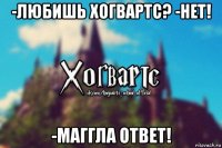 -любишь хогвартс? -нет! -маггла ответ!