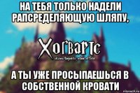 на тебя только надели рапсределяющую шляпу, а ты уже просыпаешься в собственной кровати