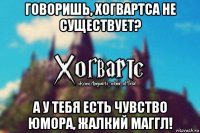 говоришь, хогвартса не существует? а у тебя есть чувство юмора, жалкий маггл!