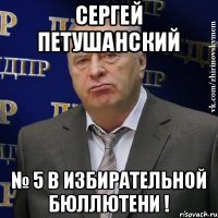 Сергей Петушанский № 5 в избирательной бюллютени !