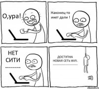 О,ура! Наконец-то инет дали ! НЕТ СИТИ -------- ДОСТУПНА НОВАЯ СЕТЬ WiFi. -------------------------