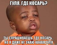 гуля, где косарь? ты спрашиваешь, где косарь.. но я даже не знаю какая гуля