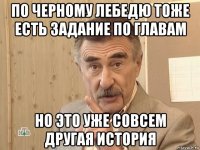 по черному лебедю тоже есть задание по главам но это уже совсем другая история