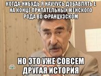 когда-нибудь я научусь добавлять е на конце прилательных женского рода во французском но это уже совсем другая история