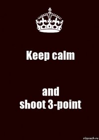 Keep calm and
shoot 3-point