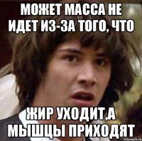 Может масса не идет из-за того, что жир уходит,а мышцы приходят