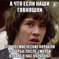 а что если наши говняшки это космиеческие корабли которые после смерти влетят в нас обратно?