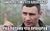 sandr потому что александр pro потому что прохоров