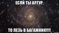 ЕСЛИ ТЫ АРТУР, ТО ЛЕЗЬ В БАГАЖНИК!!!!