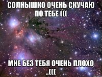 Солнышко очень скучаю по тебе ((( Мне без тебя очень плохо ..(((