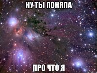 ну ты поняла про что я