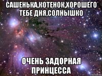 сашенька,котенок,хорошего тебе дня,солнышко очень задорная принцесса