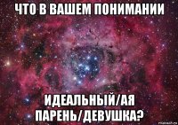 что в вашем понимании идеальный/ая парень/девушка?