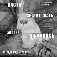 настя проснись хватит спать впереди еще 6 уроков эй соня так всю жизнь проспишь    