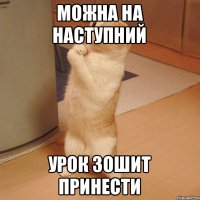 можна на наступний урок зошит принести