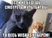 если не будешь смотреть мультбитвы то весь wiskas отберём!