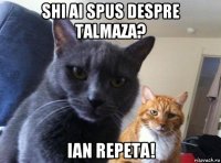 shi ai spus despre talmaza? ian repeta!