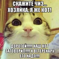 скажите чиз... хозяйка, я же кот! дорогой!!!!! наш кот заговорил!!!! к ветеренару его надо!!!