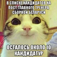 в списке кандидатов на пост главного тренера сборной беларуси осталось около 10 кандидатур