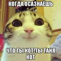 когда осазнаёшь что ты кот!ты таня кот