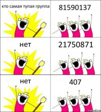 кто самая тупая группа 81590137 нет 21750871 нет 407