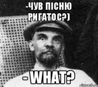 -чув пісню Ригатос?) - what?