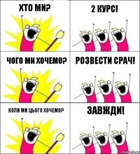 Хто ми? 2 курс! Чого ми хочемо? Розвести срач! Коли ми цього хочемо? ЗАВЖДИ!