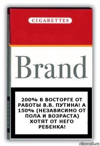 200% в восторге от работы В.В. Путина! А 150% (независимо от пола и возраста) хотят от него ребенка!