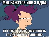 Мне кажется или я одна кто знает, где просматривать гостей своей странички?