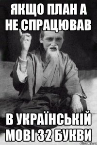 Якщо план А не спрацював в українській мові 32 букви