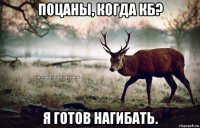 поцаны, когда кб? я готов нагибать.