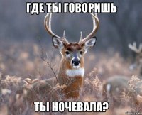 где ты говоришь ты ночевала?