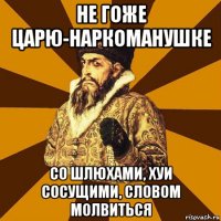 не гоже царю-наркоманушке со шлюхами, хуи сосущими, словом молвиться