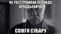 не расстраивай леонида аркадьевича сожги субару