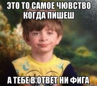 это то самое чювство когда пишеш а тебе в ответ ни фига