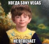 когда sony vegas не отвечает