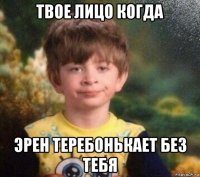 твое лицо когда эрен теребонькает без тебя