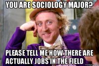 you are sociology major? please tell me how there are actually jobs in the field __