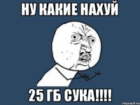 НУ КАКИЕ НАХУЙ 25 ГБ СУКА!!!!