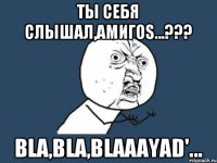 Ты себя слышал,АмигоS...??? Bla,bla,blaaayad'...