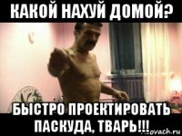 какой нахуй домой? быстро проектировать паскуда, тварь!!!