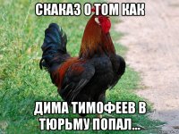 скаказ о том как дима тимофеев в тюрьму попал...