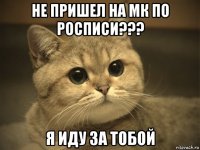 не пришел на мк по росписи??? я иду за тобой