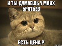 и ты думаешь у моих братьев есть цена ?