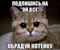 Подпишись на "Ой,все" Обрадуй котейку